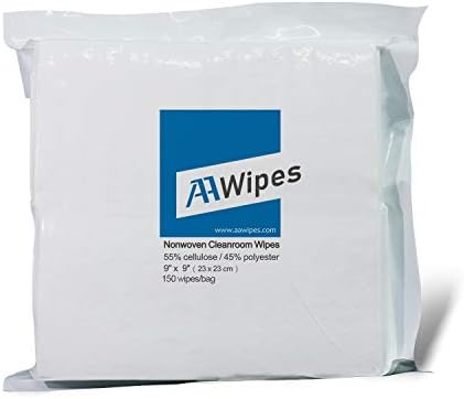 AAwipes Cleanroom Wipes Nonwoven Wipes Cellulose/Polyester Blend 9" x 9"for Lab by AAWipes