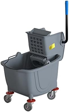 26 Qt. Grey Mop Bucket and Side Press Wringer Combo by Krollen+Industrial