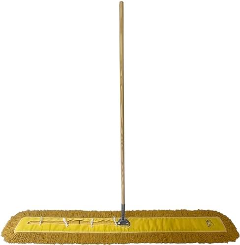 Industrial Dust Mop Kit – Includes 60 Inch Yellow Twisted Closed Loop Mop Head - Image 2