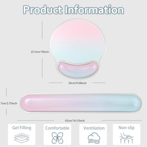 Gel Wrist Rest and Mouse Pad for Keyboard and Mouse, Ergonomic Mousepad Set - Image 2