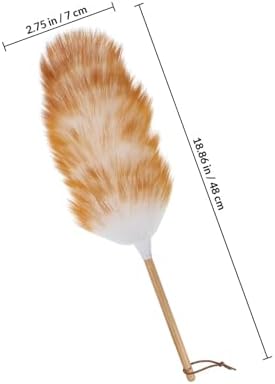 VICASKY Wooden Handle Wool Duster Natural Lambswool Dust Cleaning Tool - Image 2