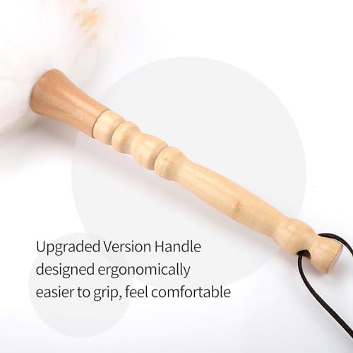 Lambswool Duster with Solid Wooden Handle, Leather Hang Strap, Comfortable - Image 5