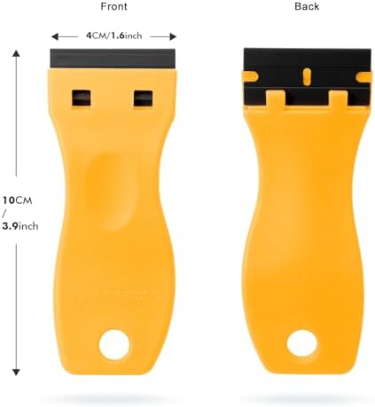 FOSHIO 20PCS Yellow Plastic Razor Blade Scraper Tool - Image 3