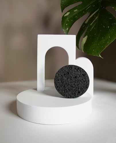 Facial cleansing sponge, 50-Count Bamboo Charcoal-Infused Compressed Cellulose - Image 4