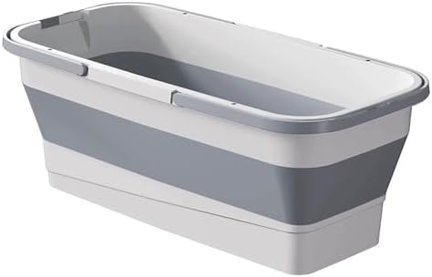 Collapsible Mop Bucket - 12L 3.2 Gallon Rectangular Foldable Bucket by CARURLIFF