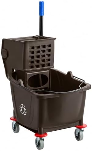 Commercial Mop Bucket with Wringer on Wheels | Brown 35 Quart by SturdyEssentials