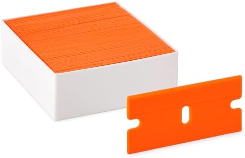 Plastic Razor Blades 200 Pack Double Edged Scraper Blades, Safety Razor Blades - Image 2
