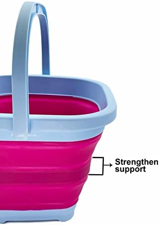 SAMMART Collapsible Rectangular Cleaning Bucket 5L- Foldable Camping Beach Sand - Image 4