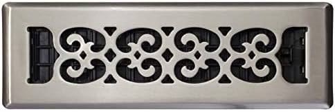 Decor Grates SPH210-NKL 2 10-Inch Scroll Floor Register, Brushed Nickel Finish - Image 2
