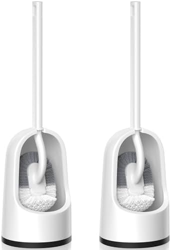 Toilet Brush, 2 Pack Toilet Brush and Holder Set by TRENTI