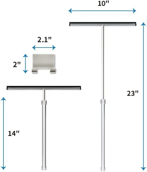 Shower Squeegee with Long Handle and Adhesive Hook. - Image 3
