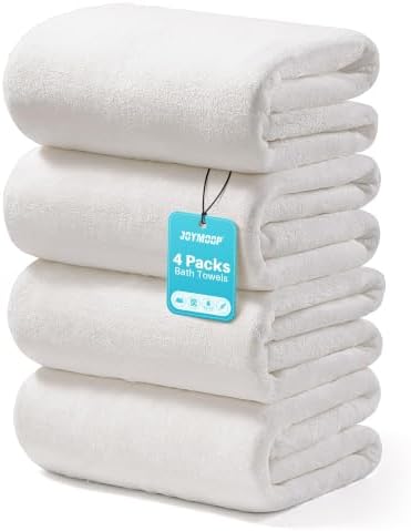 JOYMOOP Microfiber Bath Towels 4 Packs Extra Large 30" x 60" by JOYMOOP