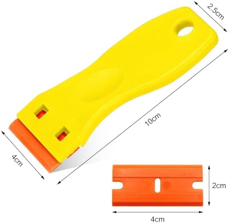 Upgrade 5 Pack Plastic Razor Blade Scraper and 200 Pcs Blades, Remove Label - Image 2