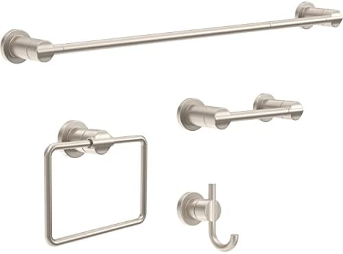 Delta 4-Piece SpotShield Brushed Nickel Bathroom Set Towel Rack, Toilet Paper by Unknown