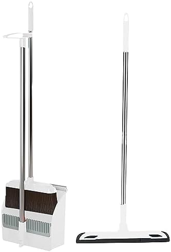Dustpan Brush Set Long Handle Up to 37.8 Inches Adjustable Foldable, Plastic - Image 2