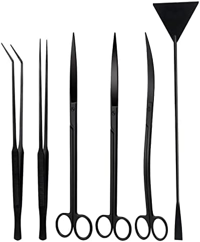 Segarty Aquarium Tools, 6 in 1 Stainless Steel Aquatic Plant Tweezers Scissor by Segarty