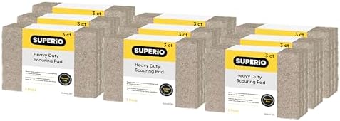 Natural Scouring Pad Non-Scratch Sisal Plant Based Scrubber Cleaning Scrub Pads by Superio