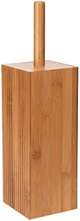 Bath Bliss Tall Square Natural Bamboo Collection, Bowl Brush, Storage Jar by BathBliss
