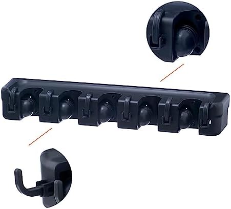 Superio Mop and Broom Holder Wall Mount Cleaning Tools Wall Organizer, 5 Rack - Image 6