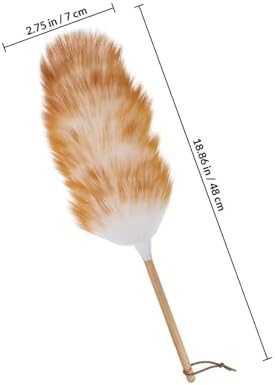 Generic Wool Duster with Wood Handle, Portable Dust Sweeper - Image 2