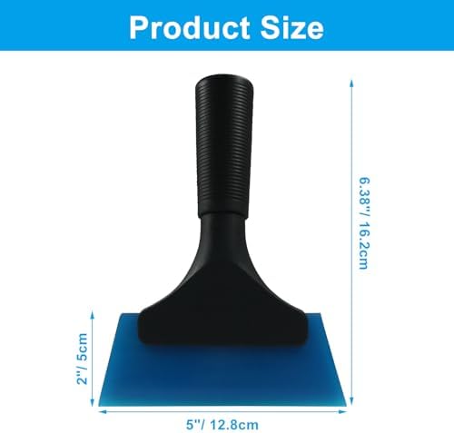 Hordion 2Pcs Small Squeegee 5" Rubber Blade Window Tint Squeegee Blue - Image 2