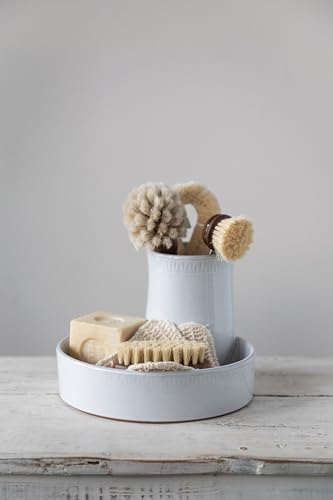 Beech Wood Dish Brush w Leather Strap, Dark Brown - Image 3