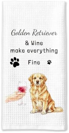 Cute Golden Retriever Kitchen Towels Hostess Gifts by Sldpngo