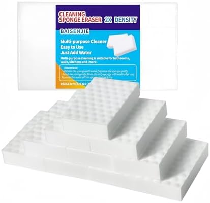 Magic Sponges Eraser, 10 Pack Melamine Sponge Bulk, 2X Density, Long Lasting by BAISENJIE