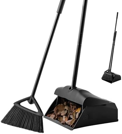 Eyliden Heavy-Duty Commercial Broom and Dustpan Set, Windproof Lid by Eyliden