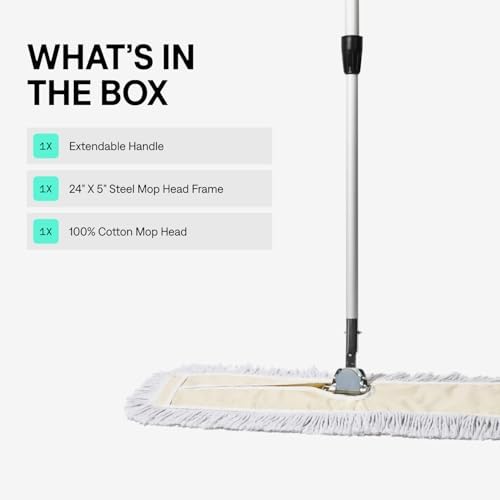 24 Inch Commercial Cotton Dust Mop & Floor Sweeper - Image 3