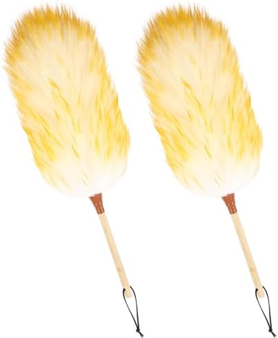 Natural Lambswool Duster 20 Inch Handheld by MehelloFeather