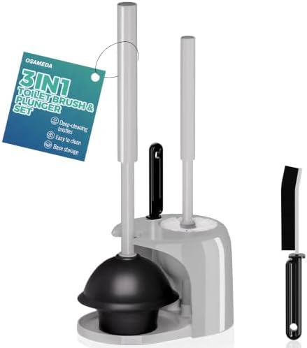 3 in 1 Toilet Brush and Plunger Set by Unknown