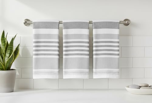 Serafina Home Grey White Kitchen Hand Dish Towels: Oversized 28" x 16" - Image 7