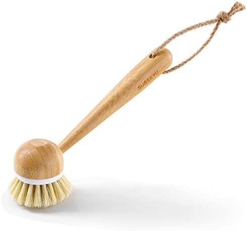 Kitchen Dish Brushes with Bamboo Handle, 2 Pack Dish Scrubber Brush - Image 3