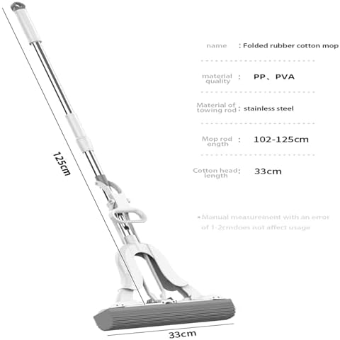 PVA Sponge Mop, Hands Free Self Wringing Mop, Self Squeeze Sponge Mop - Image 6
