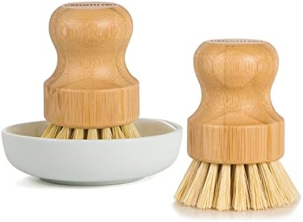 GREENTH PRO Bamboo Dish Brush-2 Pack Nature Sisal Scrubber Brush by GREENTHPRO
