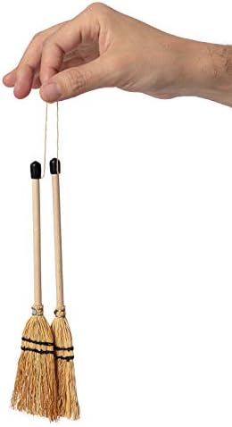MENDI Handmade 2 Miniature Broom 8"-9" Made in Europe. A Detail by MENDI