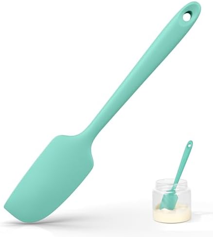 U-Taste Small Mini Silicone Spatula, 9in Rubber Jar Bowl Scraper, Aqua Sky by U-Taste
