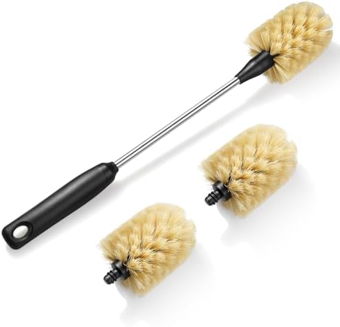 Bottle Cleaning Brush with 2 Replaceable Heads, 15 in by Purtribe