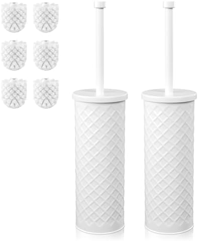 Toilet Bowl Brush and Holder Set 2 Pack by Bathway