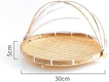 Hand Woven Serving Basket with Anti-Mosquito Net, Foldable Dustpan - Image 2