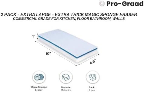 4610 Eraser Pads 4.5" x 10" Melamine Mop Sponges, 2 Pack - Image 2