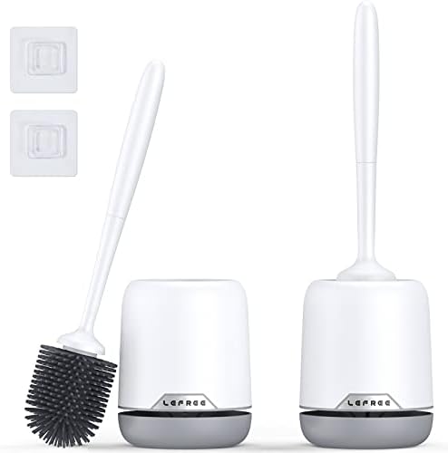 Lefree 2 Pack Silicone Toilet Bowl Brush and Holder Set by Lefree