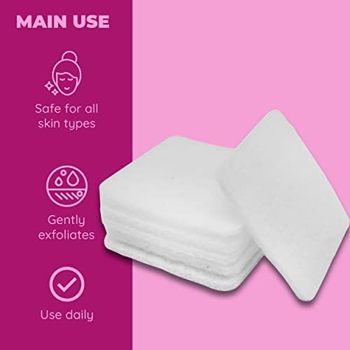 Jacent Mini Exfoliating Sponges: Square Facial Cleansing and Makeup Removal Pads - Image 3