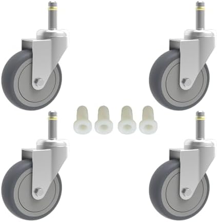 RILIDRI 2-Inch Swivel Stem Caster, 7/16-Inch Stem Diameter Rubber Wheel by RILIDRI