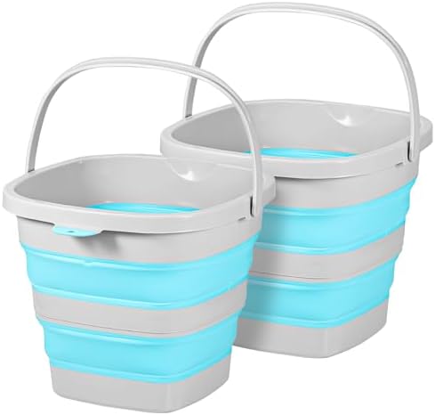 2 Pack 2.6 Gallon Collapsible Plastic Buckets by Unknown