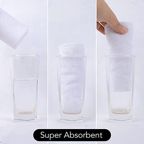 SINLAND Microfiber Facial Cloths Fast Drying Washcloth 12inch x 12inch White 2 - Image 5