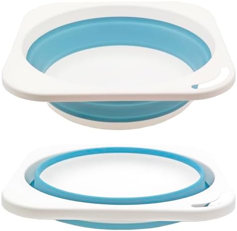 Collapsible Plastic Wash Basin 5L, Kitchen Dishpan, Floding Small Bathtub by ANNIYA