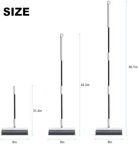 Floor Scrub Brush with Long Handle, Heavy-Duty Stiff Bristles, V-Shape Floor - Image 5