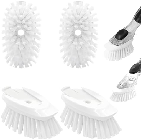 Dish Brush Refill, 4 Pack Dish Brush Replacement Head by pamrack